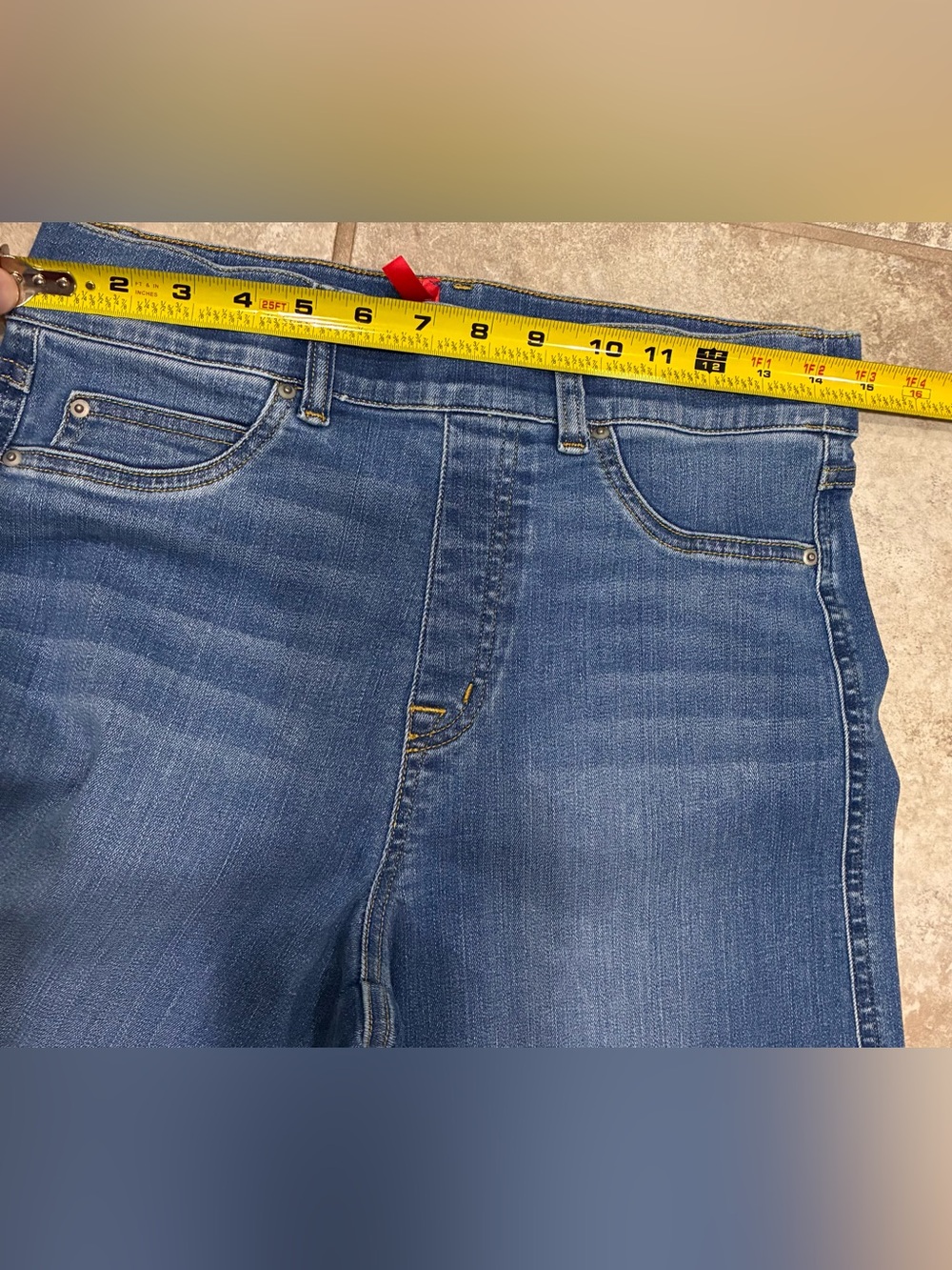 SPANX Vintage Indigo Wide Leg Stretch Denim Jeans Women’s M 31x31 EUC - Picture 8 of 14
